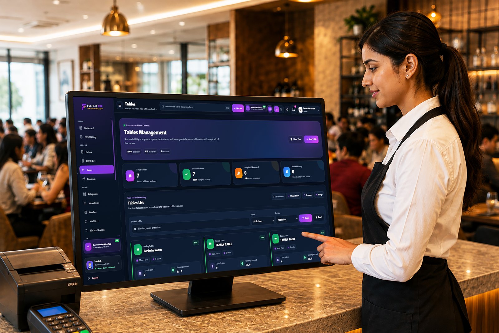 Restaurant management dashboard